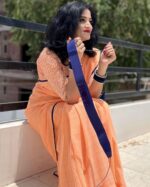 Women Printed Stylish Saree with Unstitched Blouse (ANC0041) - Image 2